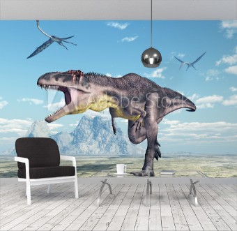 Picture of Tyrannotitan and Quetzalcoatlus